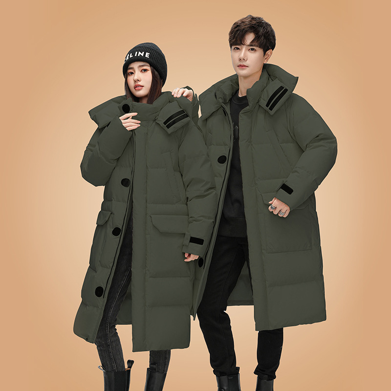 Puffer Jacket Women Down - 500g Duck Down Men's Winter Long