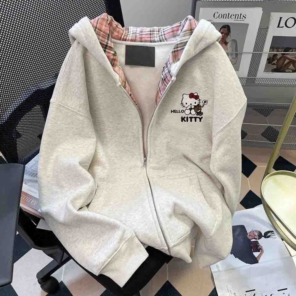 Y2K Winter Clothing - Hello Kitty Women's Hooded Sweatshirt Kawaii