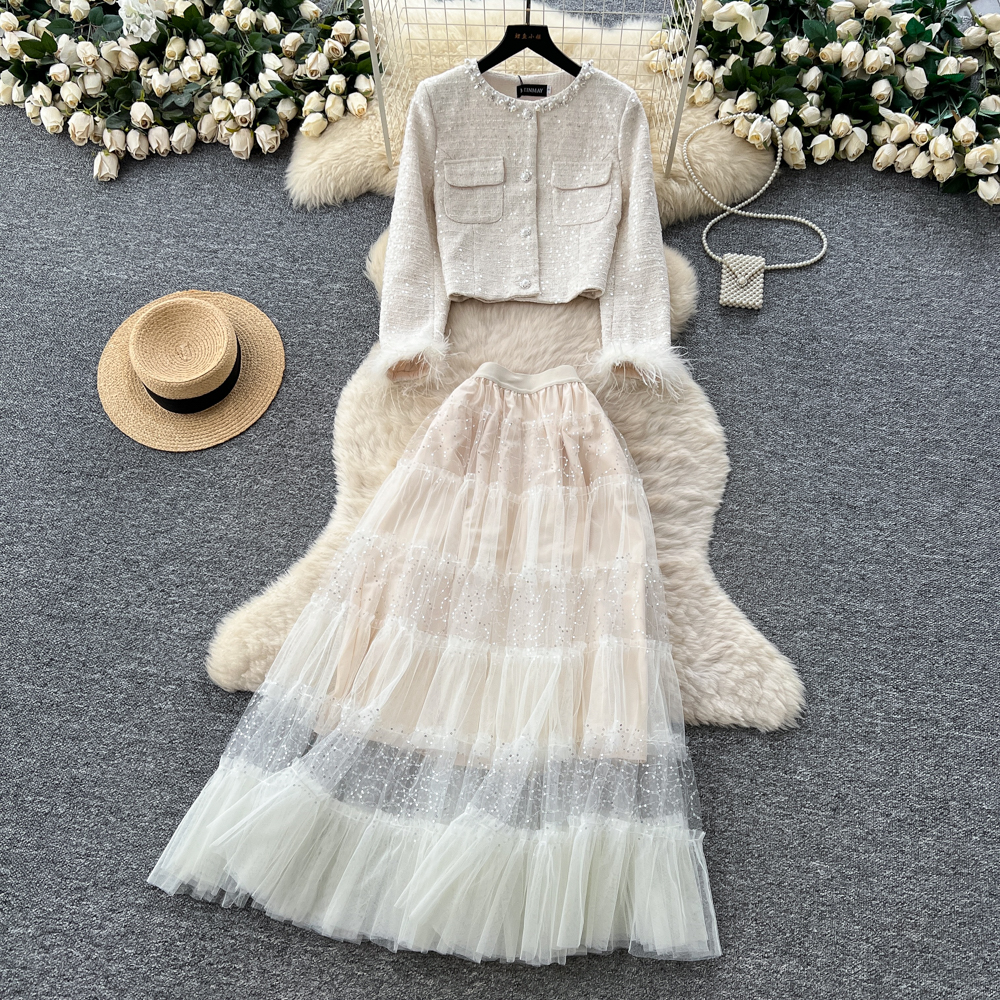 Winter Clothing Vintage - Chic Vintage Beading mesh Elegant High