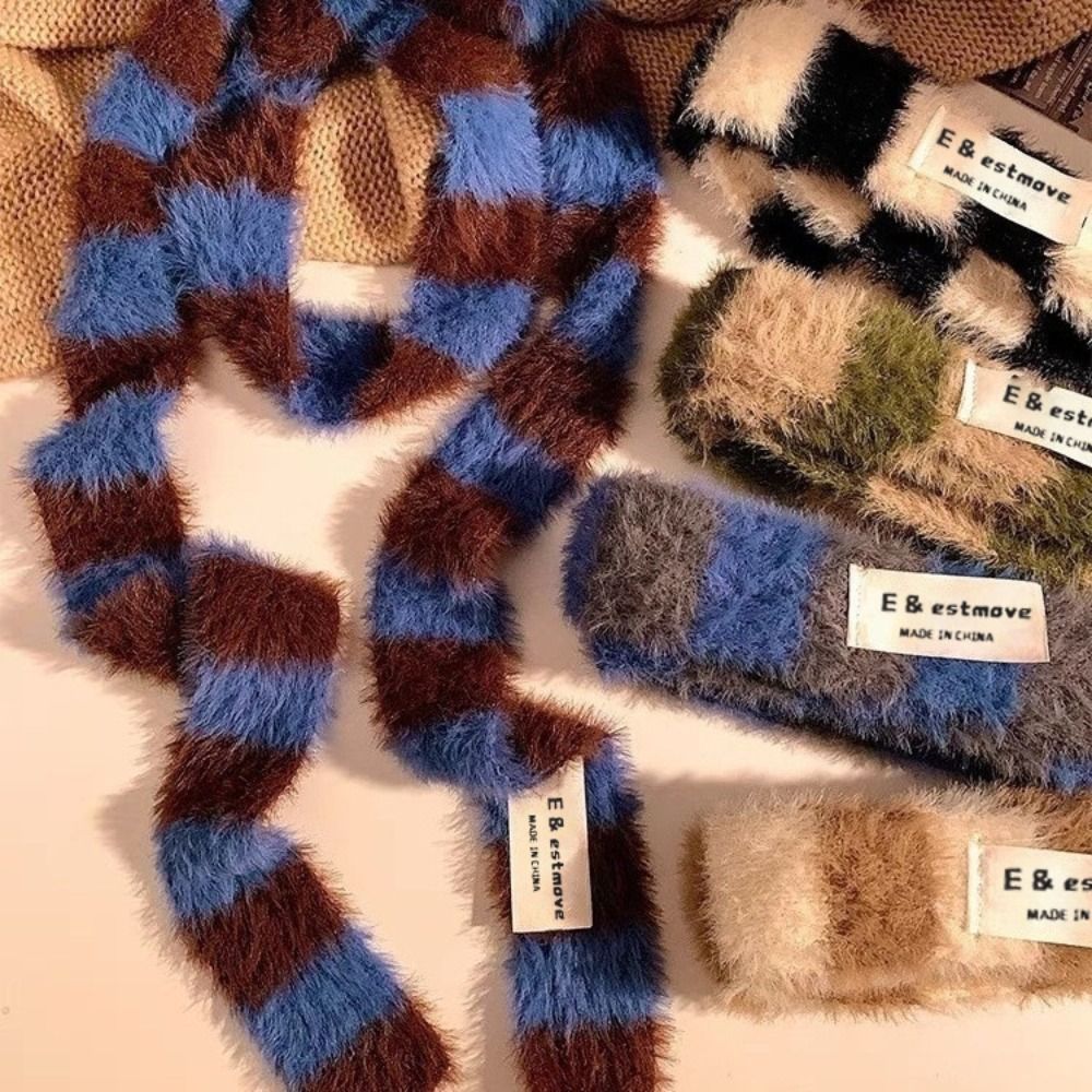 Y2K Winter Clothing - Knitted Y2K Girl Stripe Scarf Warm