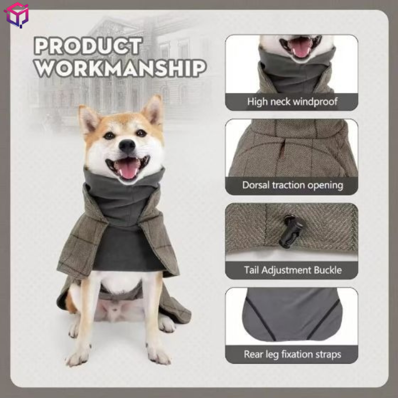 Warm Dog Coat English Plaid Do - Winter Clothing English ulasan dan harga
