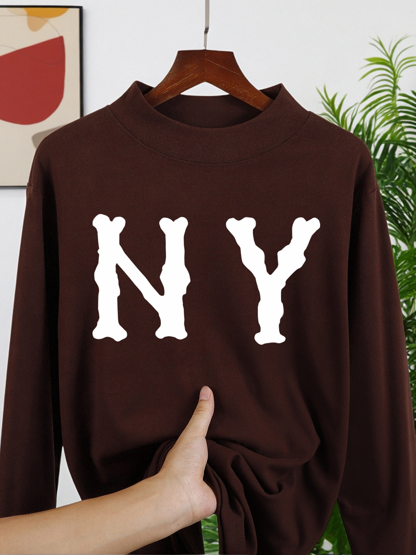 Letter N And Y Print Men'S Lon - Winter Clothing English ulasan dan harga
