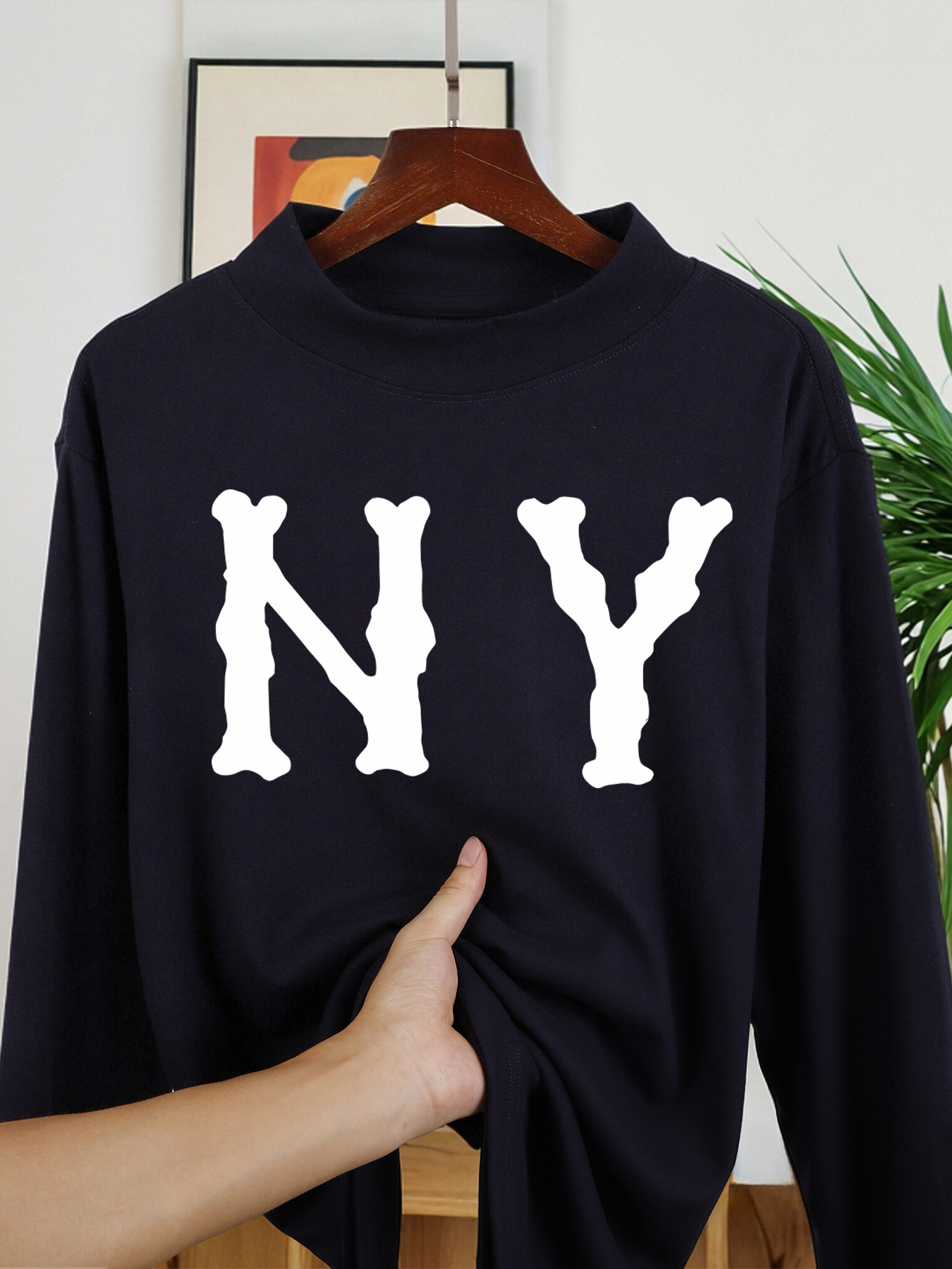 Letter N And Y Print Men'S Lon - Winter Clothing English ulasan dan harga