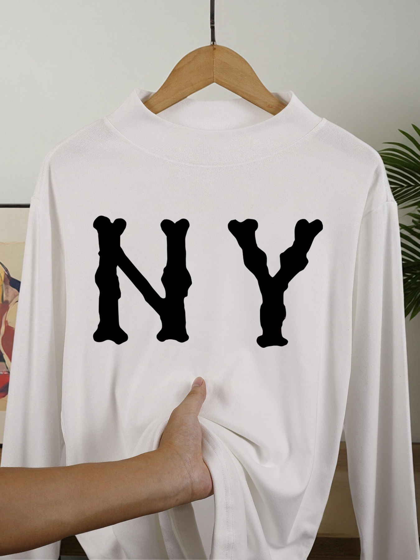 Letter N And Y Print Men'S Lon - Winter Clothing English ulasan dan harga