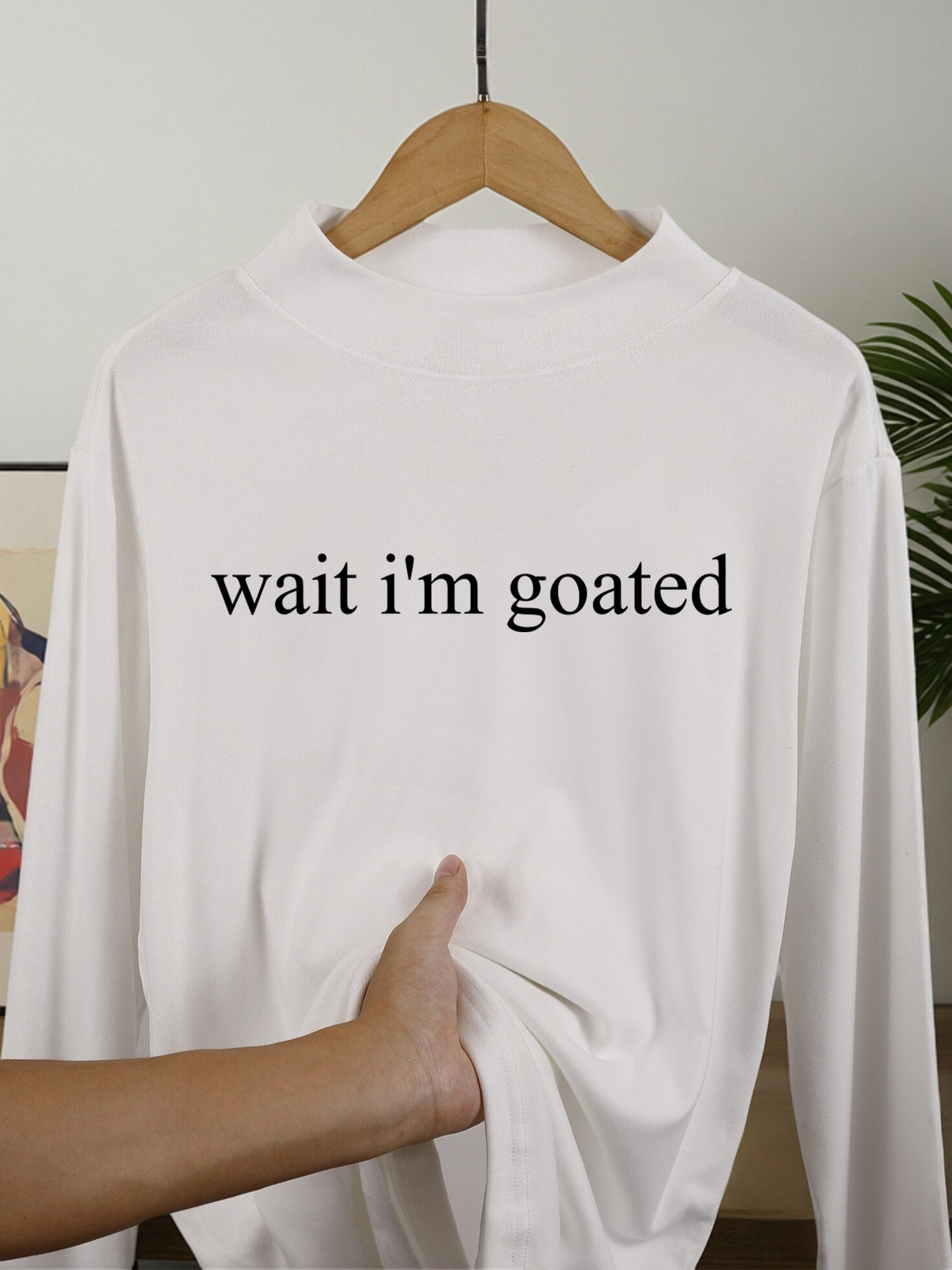 Wait I'M Goated Letter Printed - Winter Clothing English ulasan dan harga