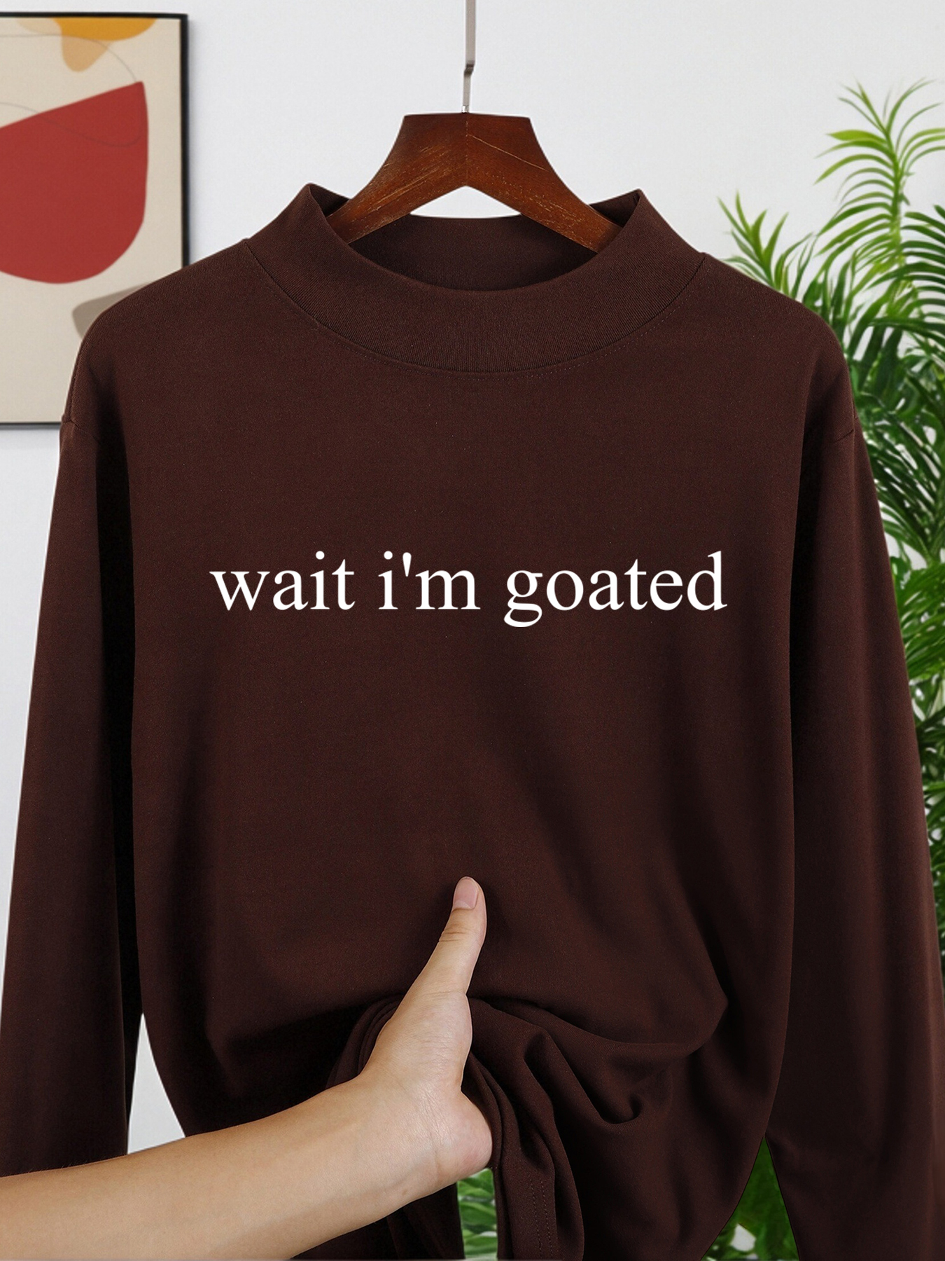 Wait I'M Goated Letter Printed - Winter Clothing English ulasan dan harga