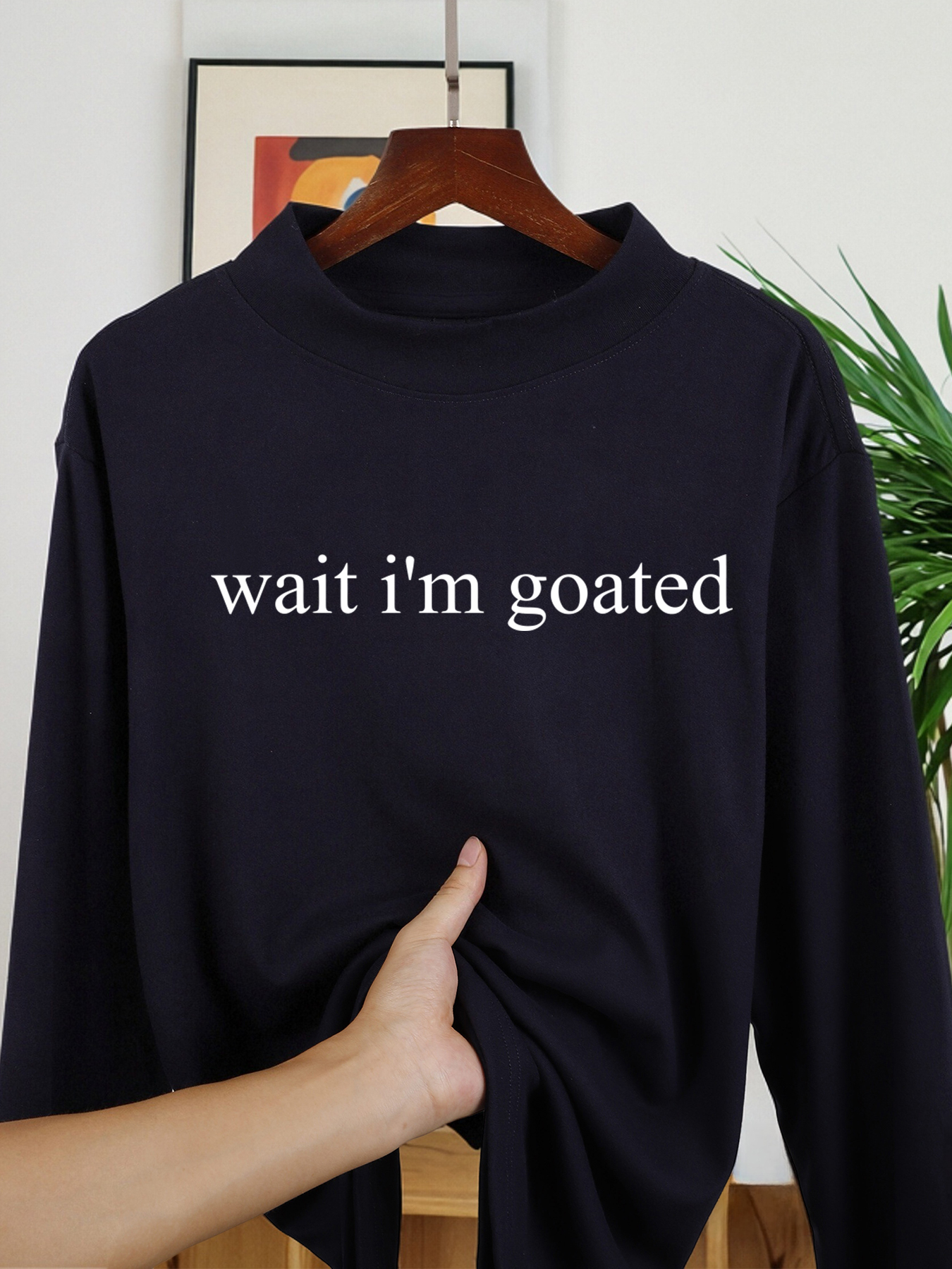Wait I'M Goated Letter Printed - Winter Clothing English ulasan dan harga