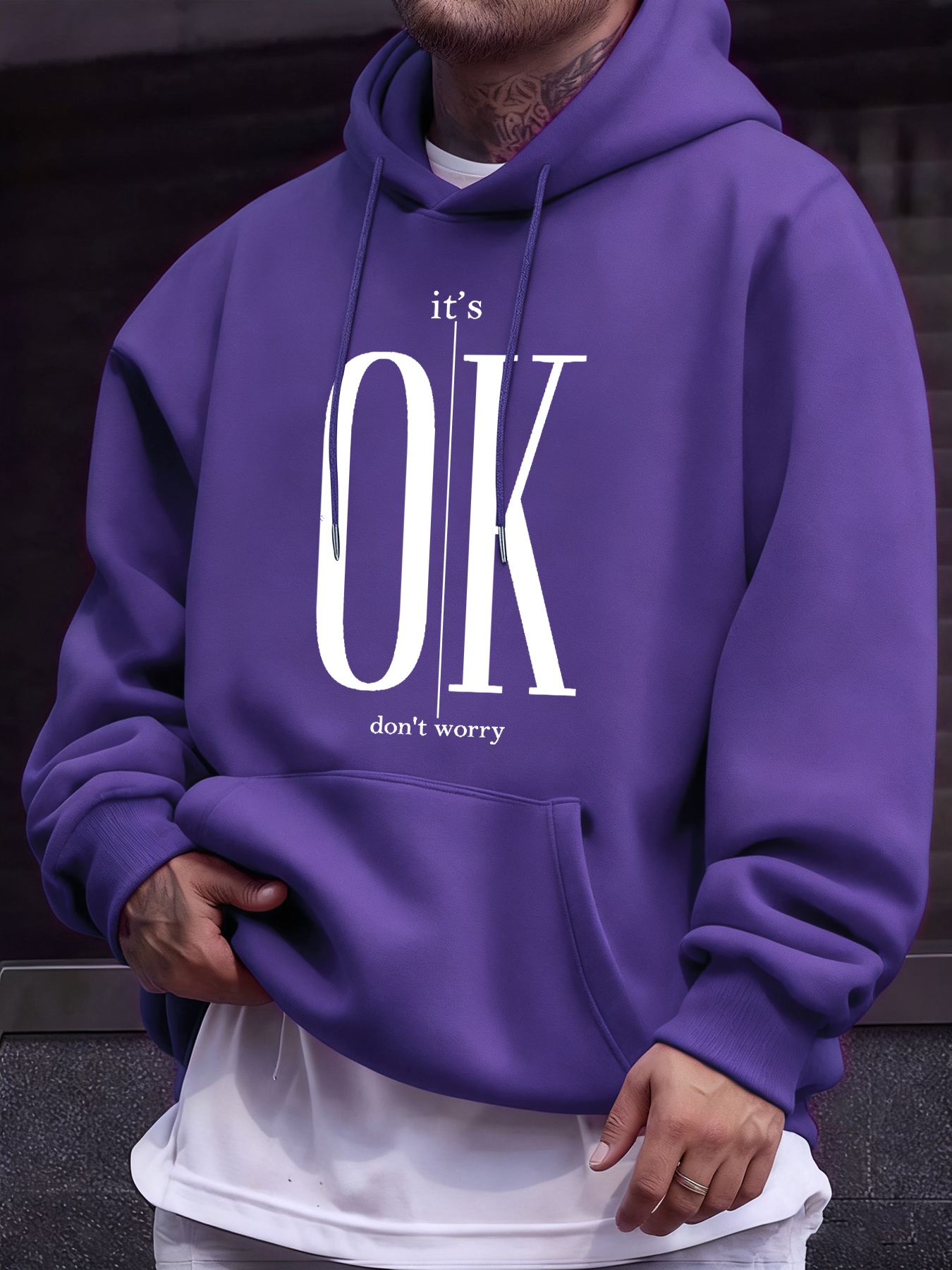 It'S Ok Don'T Worry Text Print - Winter Clothing English ulasan dan harga