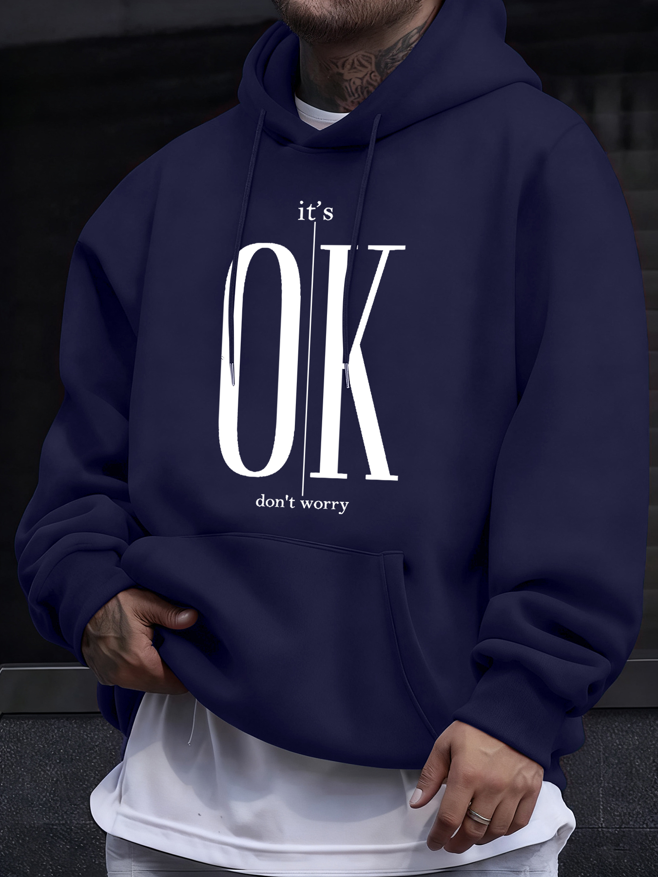 It'S Ok Don'T Worry Text Print - Winter Clothing English ulasan dan harga