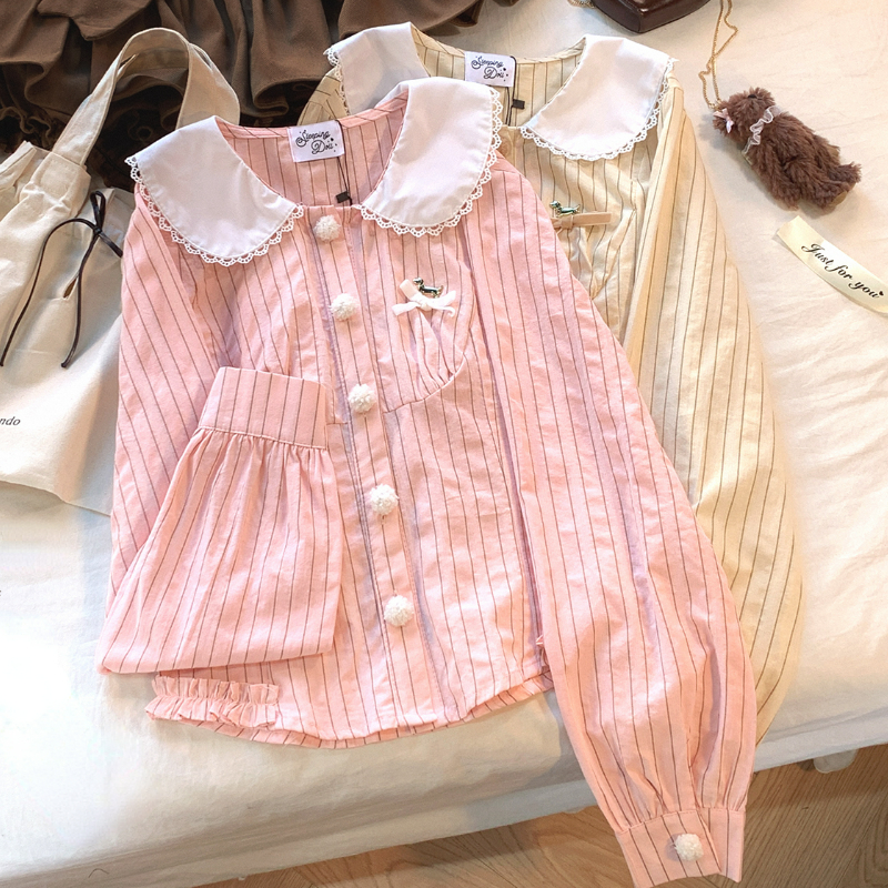 Japanese Style Kawaii Striped  - Winter Clothing Vintage ulasan dan harga