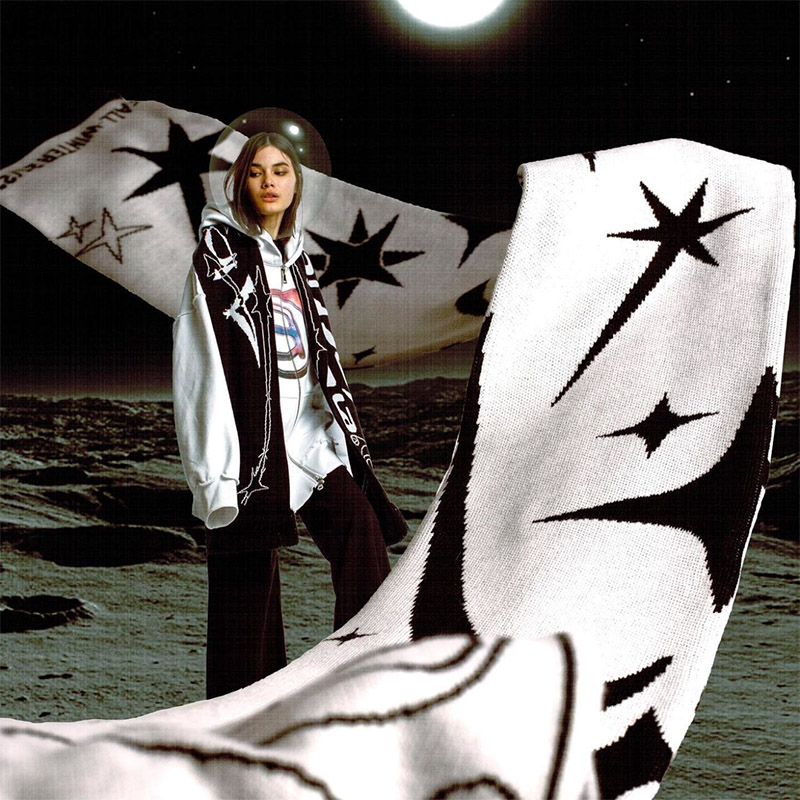 Punk Fashion Creative Striped  - Y2K Winter Clothing ulasan dan harga