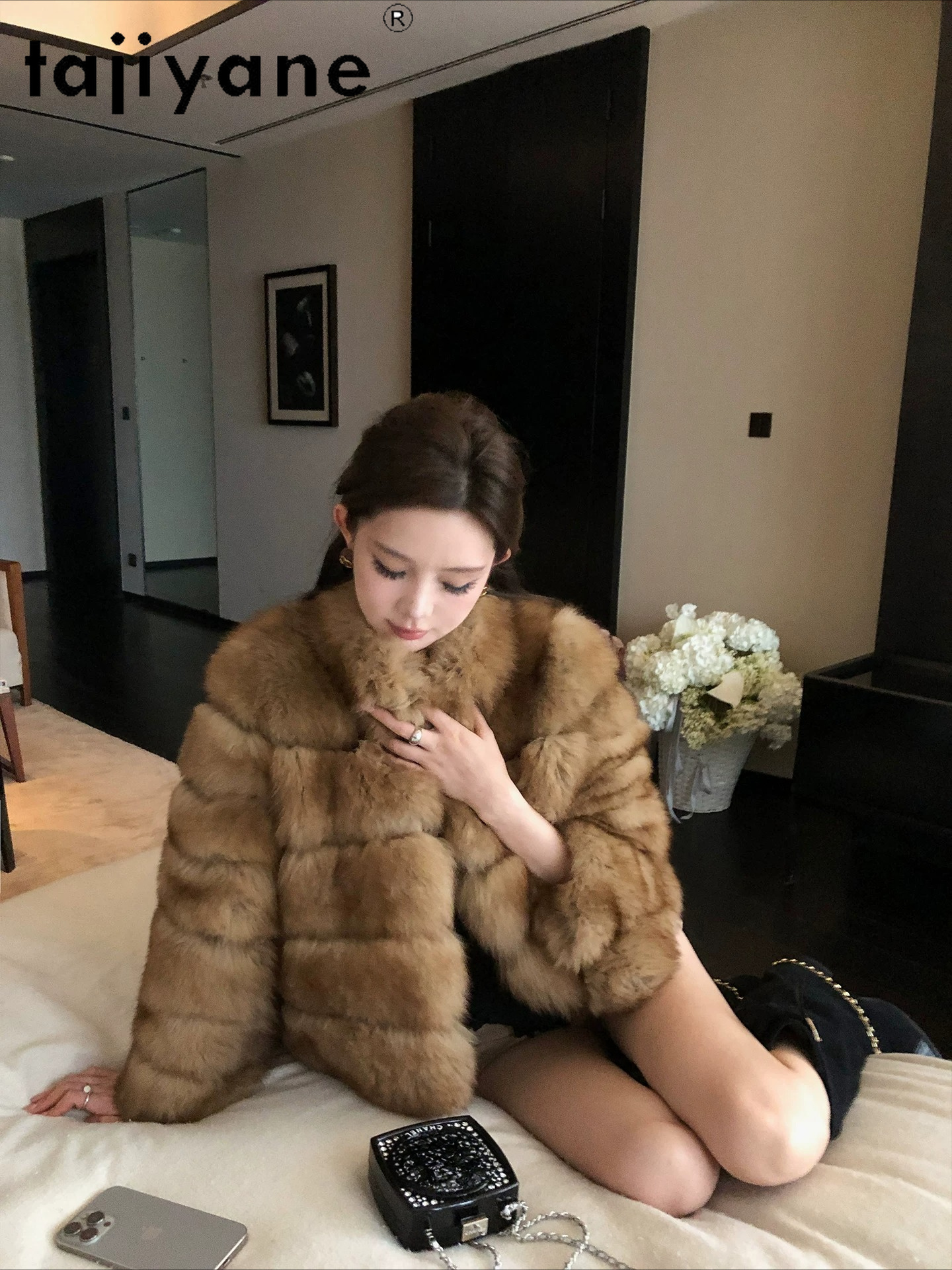 TAJIYANE Natural Whole Fox Fur - Winter Clothing Vintage ulasan dan harga