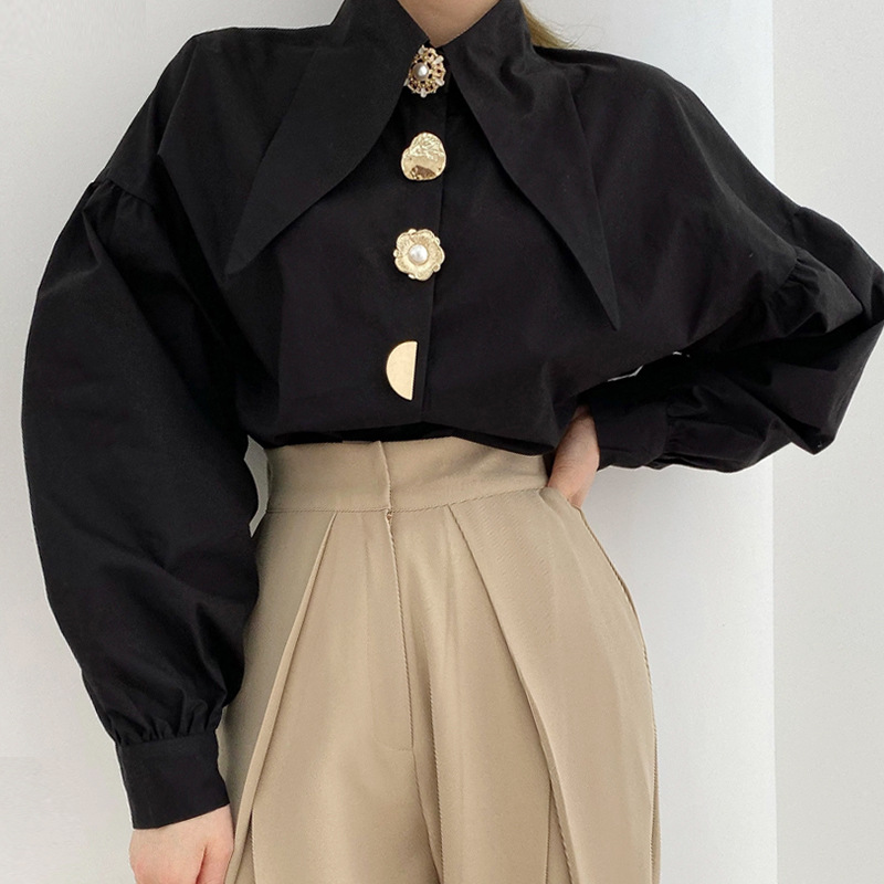 White Elegant Pearl Women Shir - Y2K Winter Clothing ulasan dan harga