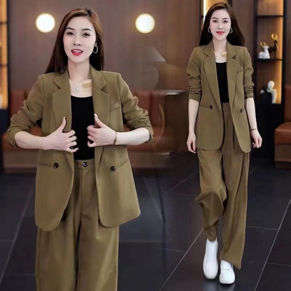Women Coat Pants Set Formal Co - Winter Clothing Women Sale ulasan dan harga