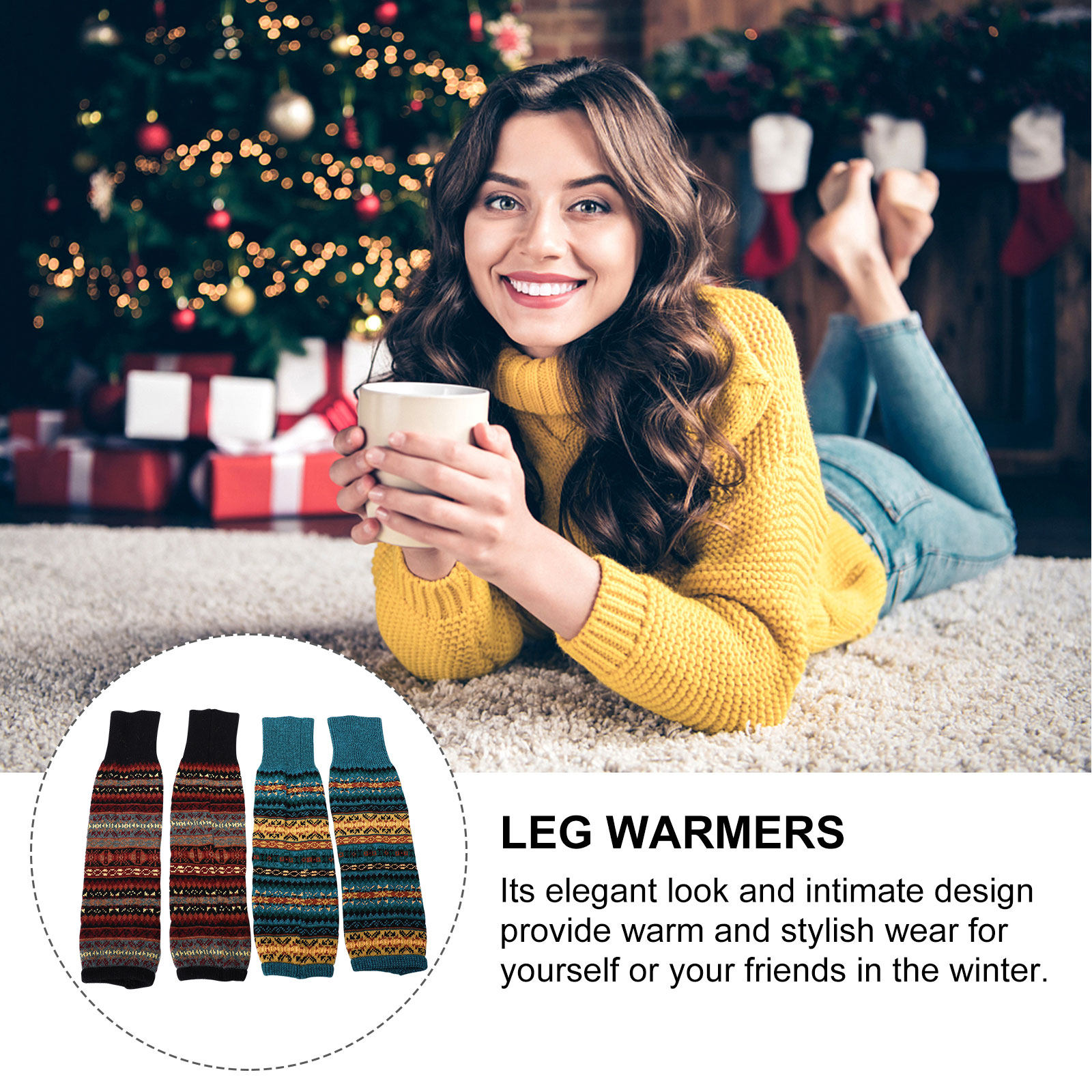 2Pairs Wool Leg Cover Elegant  - Winter Clothing Leg Warmers ulasan dan harga