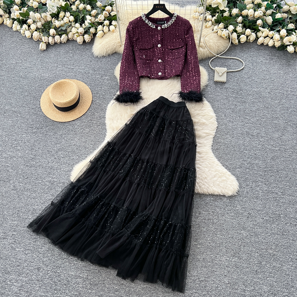 Chic  Vintage Beading mesh Ele - Winter Clothing Vintage ulasan dan harga