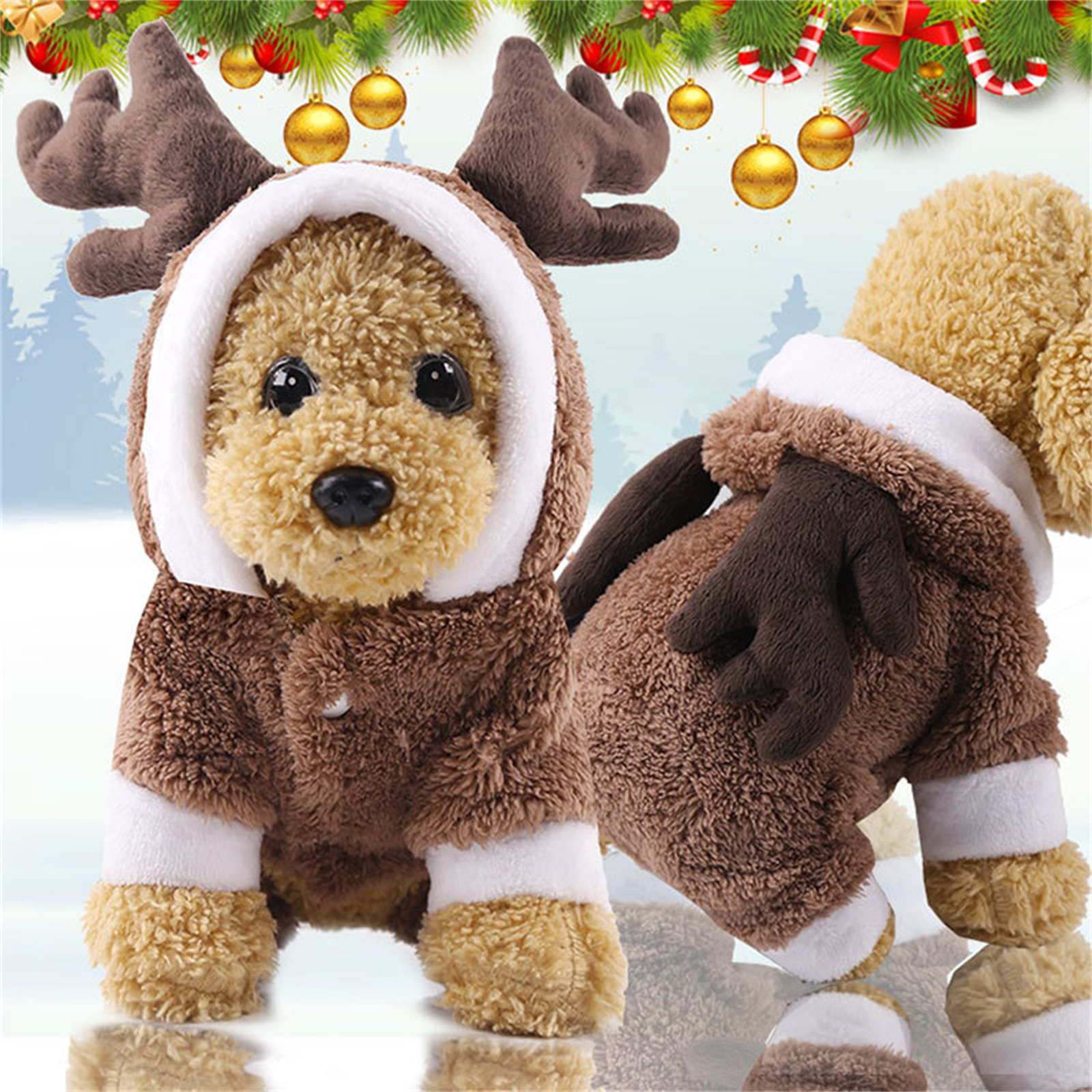 Christmas Dog Clothes Pet Clot - Winter Clothing Dress Up ulasan dan harga
