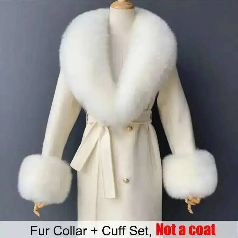 Real Fur Collar And Cuffs Set  - Winter Clothing Women Sale ulasan dan harga