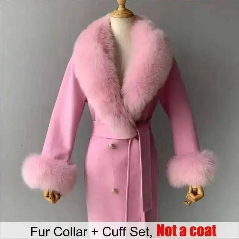 Real Fur Collar And Cuffs Set  - Winter Clothing Women Sale ulasan dan harga