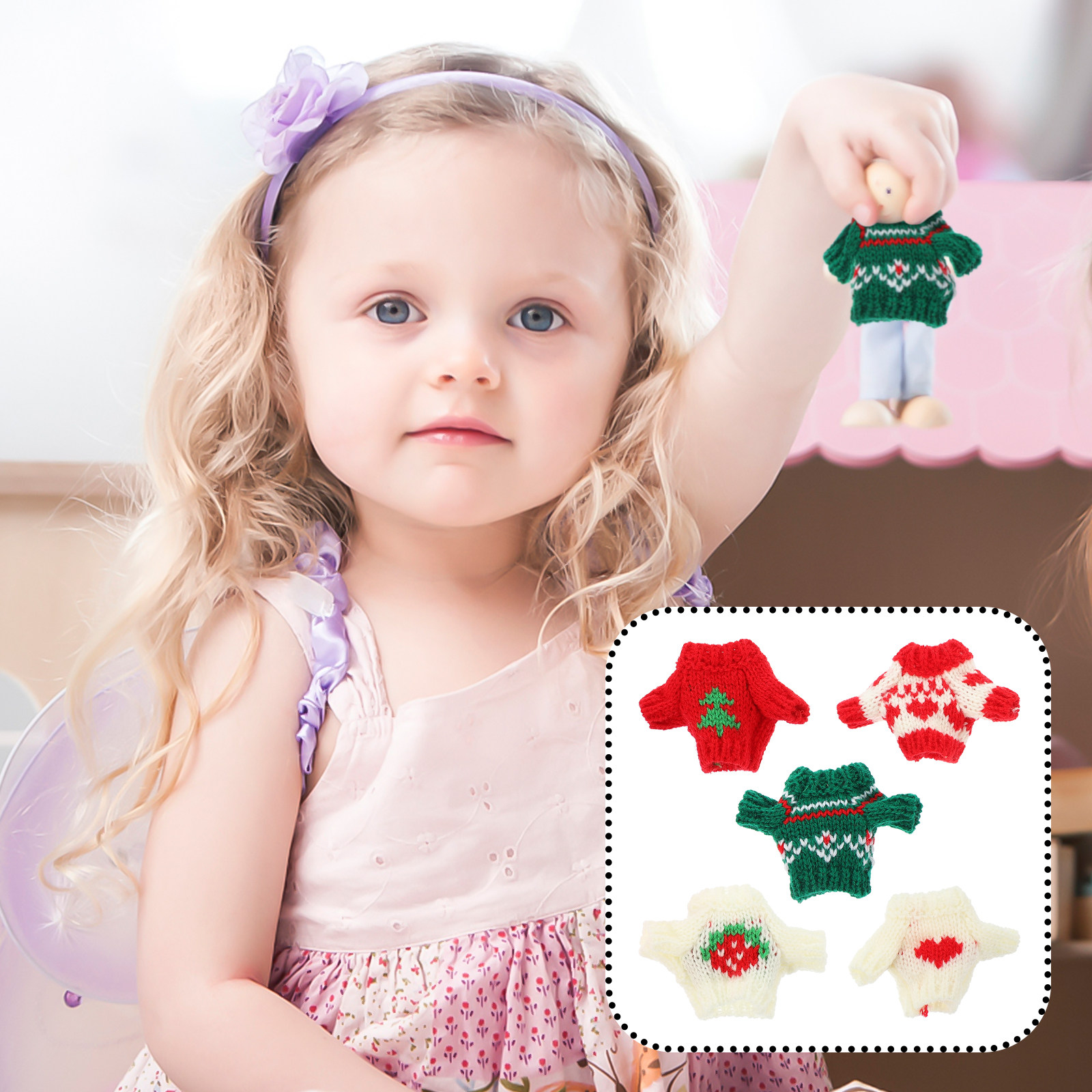 5Pcs Fashion Sweaters Decorati - Winter Clothing Dress Up ulasan dan harga