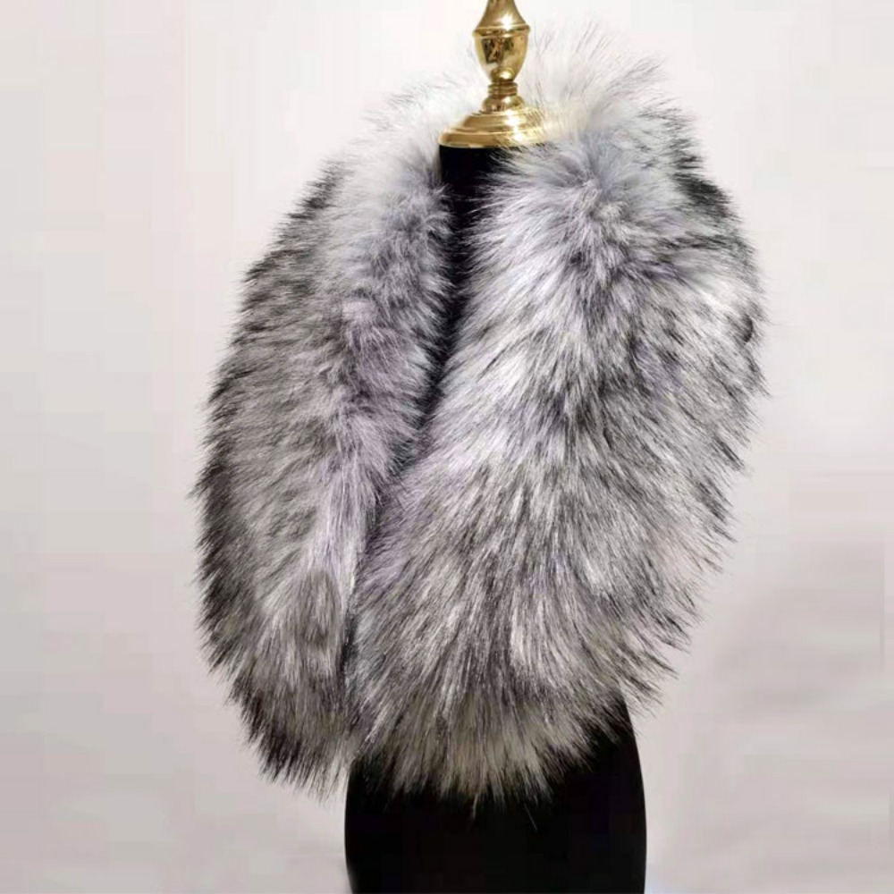 New 80cm Large Faux Fur Collar - Winter Clothing Women Sale ulasan dan harga