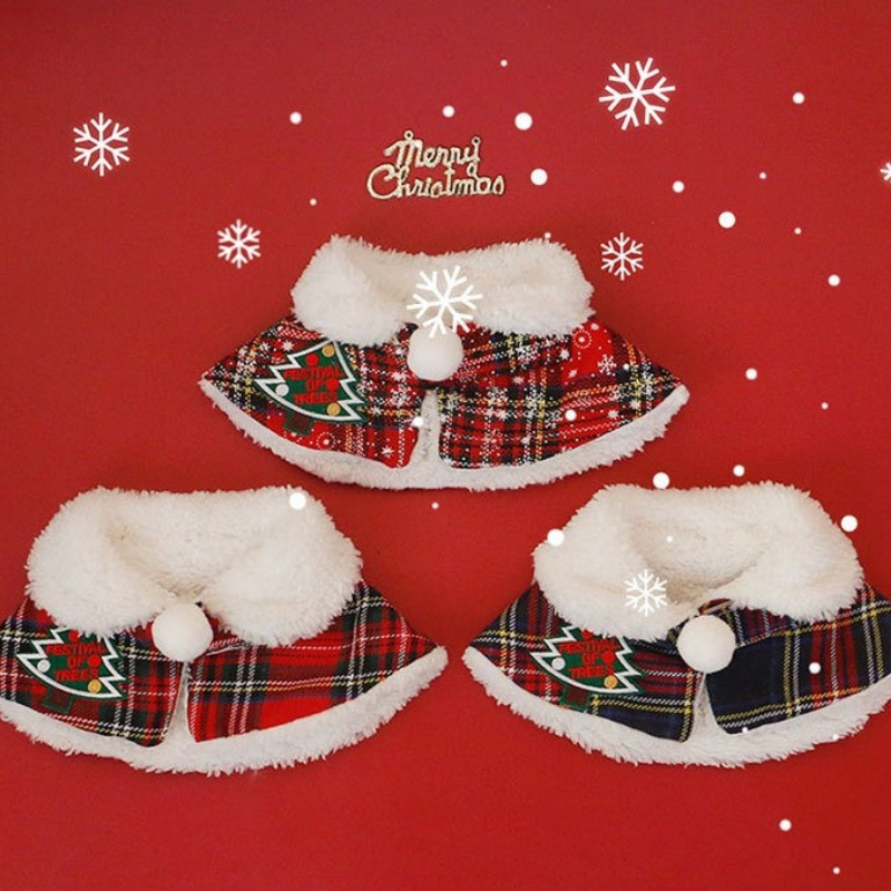 Warm Teddy Collar Pet Scarf Ca - Winter Clothing English ulasan dan harga