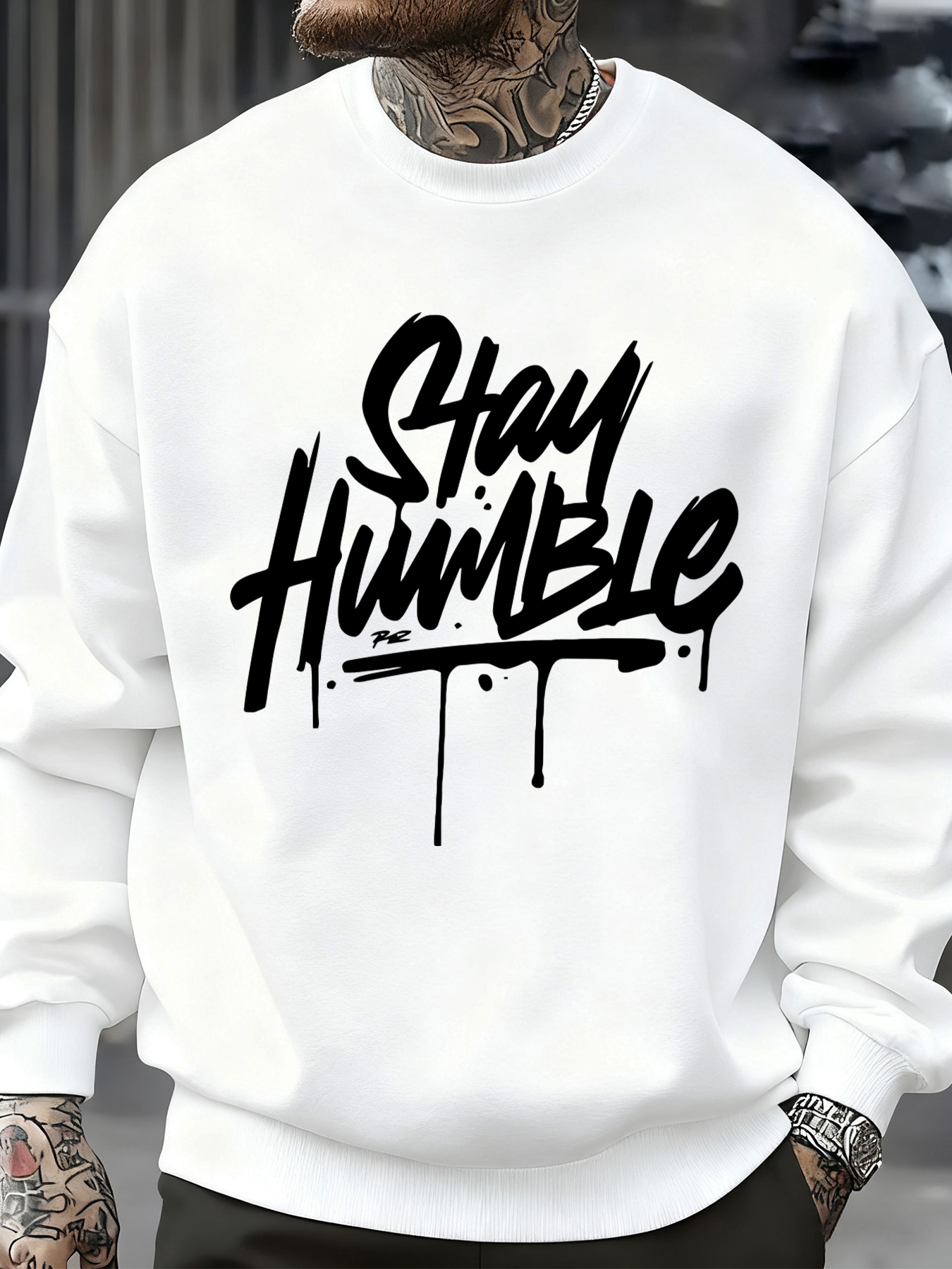 Stay Humble Eye-Catching Print - Winter Clothing English ulasan dan harga