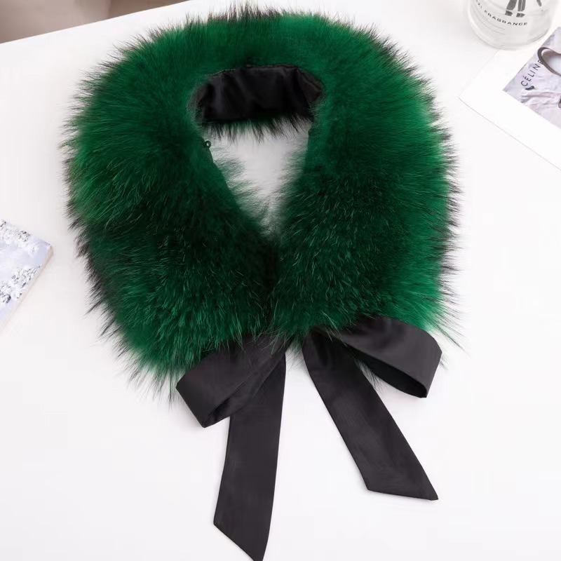 Natural Raccoon Fur Collar War - Winter Clothing Women Sale ulasan dan harga