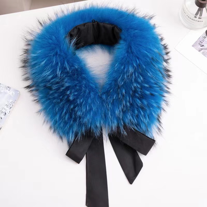 Natural Raccoon Fur Collar War - Winter Clothing Women Sale ulasan dan harga