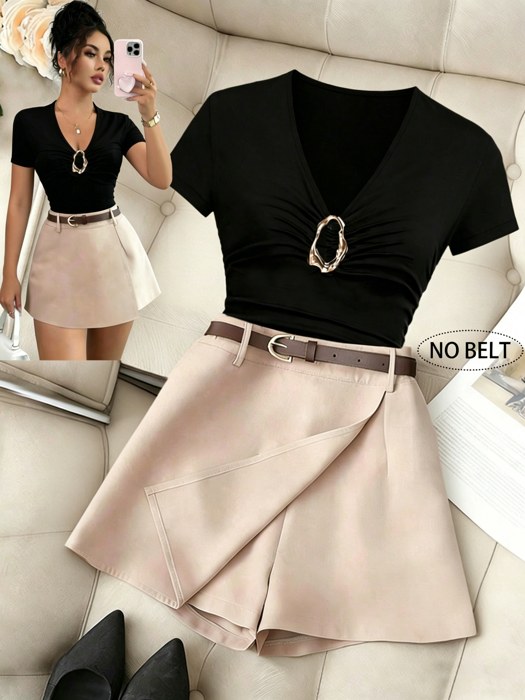 Ladies Elegant Decorative Butt - Winter Clothing Outfits ulasan dan harga